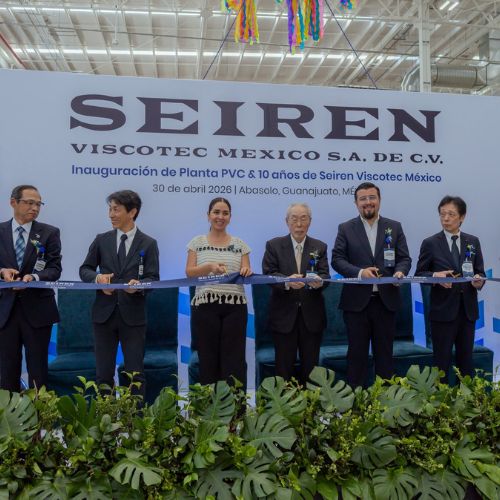 Corte de listón de la nueva planta de Seiren Viscotec, que refuerza la proveeduría automotriz en el Bajío.